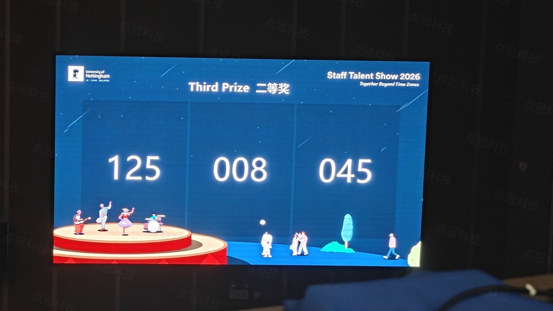 Staff Talent Show 2026 抽奖结果大屏特写