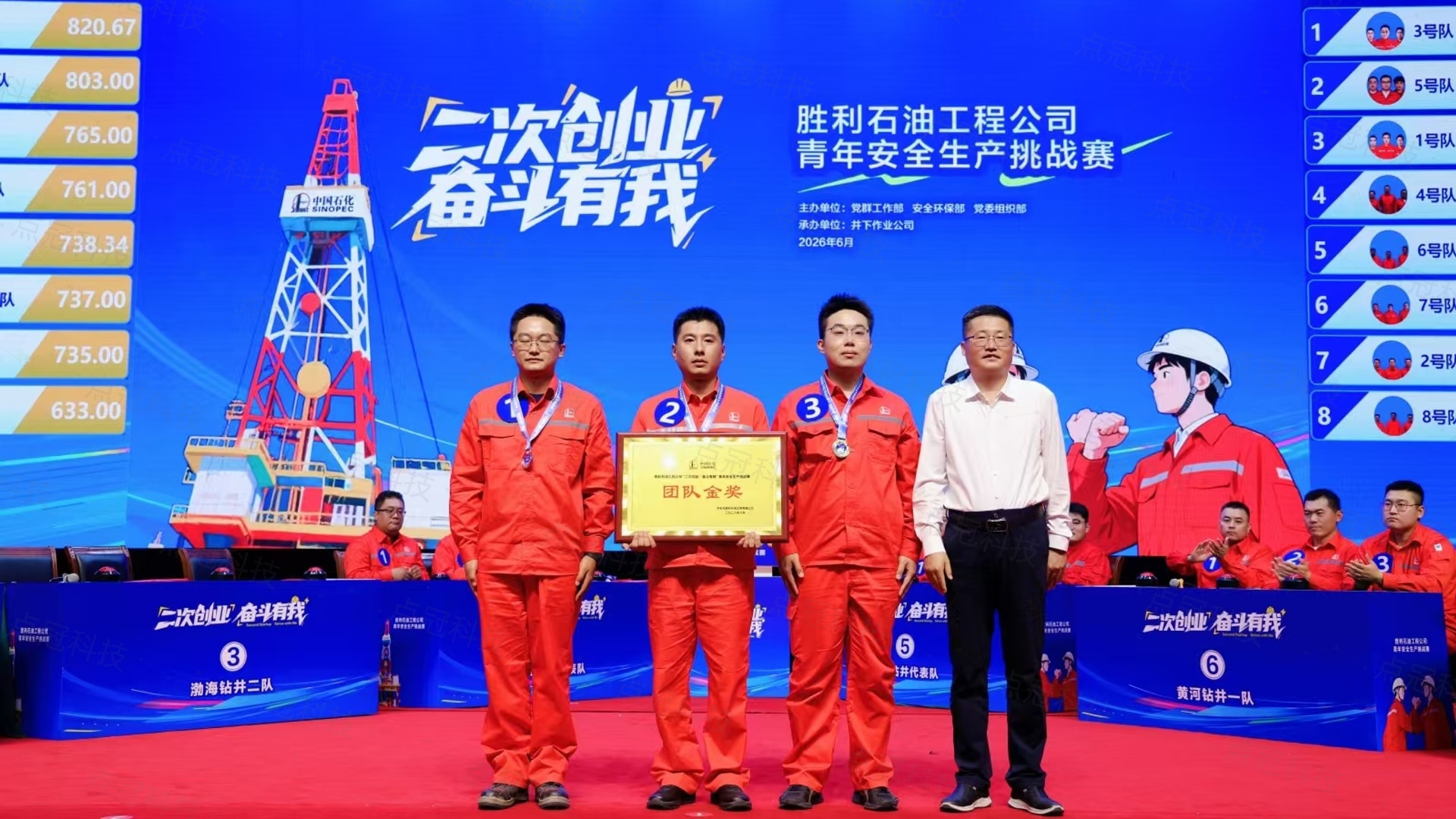 胜利石油工程公司青年安全生产挑战赛颁奖画面